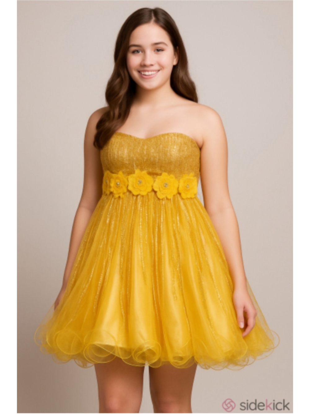 Women's Terani Couture Yellow Homecoming Short Dress Size 12
